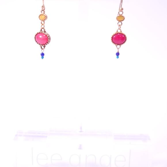 Copied - Neiman Marcus Majestic Cabochon Candy Color Drop Earrings NWT 115 - Picture 2 of 6